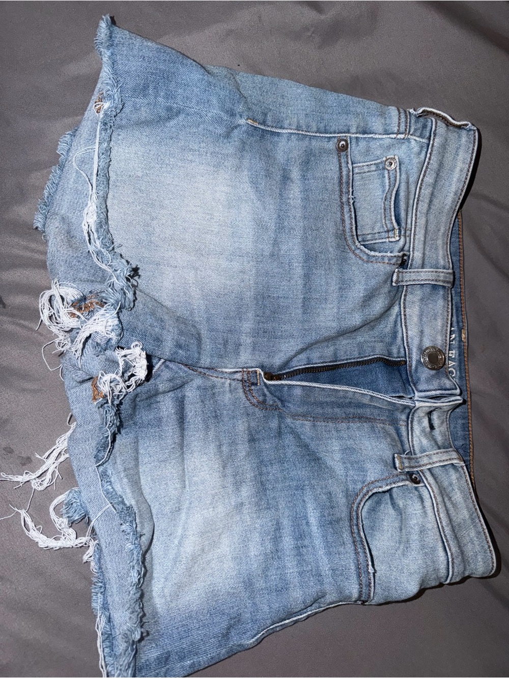 American Eagle Outfitters Light Blue Distressed Denim Jean Shorts